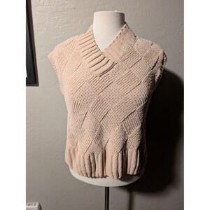 Kendall & Kylie cottagecore knitted oversized sweater vest beige oversided XS